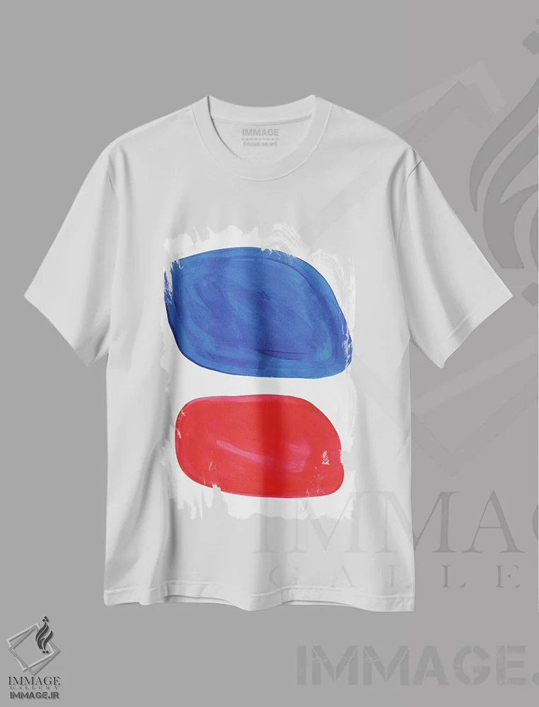 تیشرت سفید طرح دار ایست و حرکت اثر ان شیپ | فروشگاه ایماژ