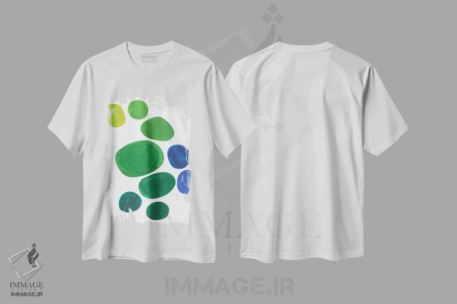 تیشرت سفید طرح دار سنگ ریزه های حوضچهٔ مینیمال اثر ان شیپ | immage.ir