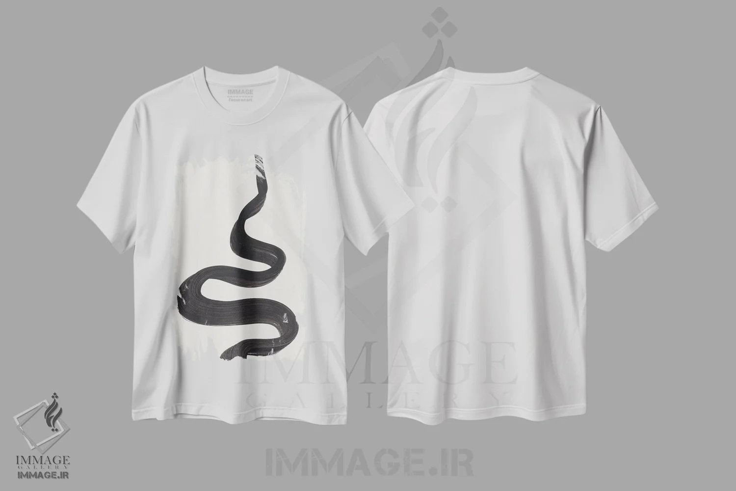 تیشرت سفید طرح دار چراغ علاءالدین اثر ان شیپ | immage.ir