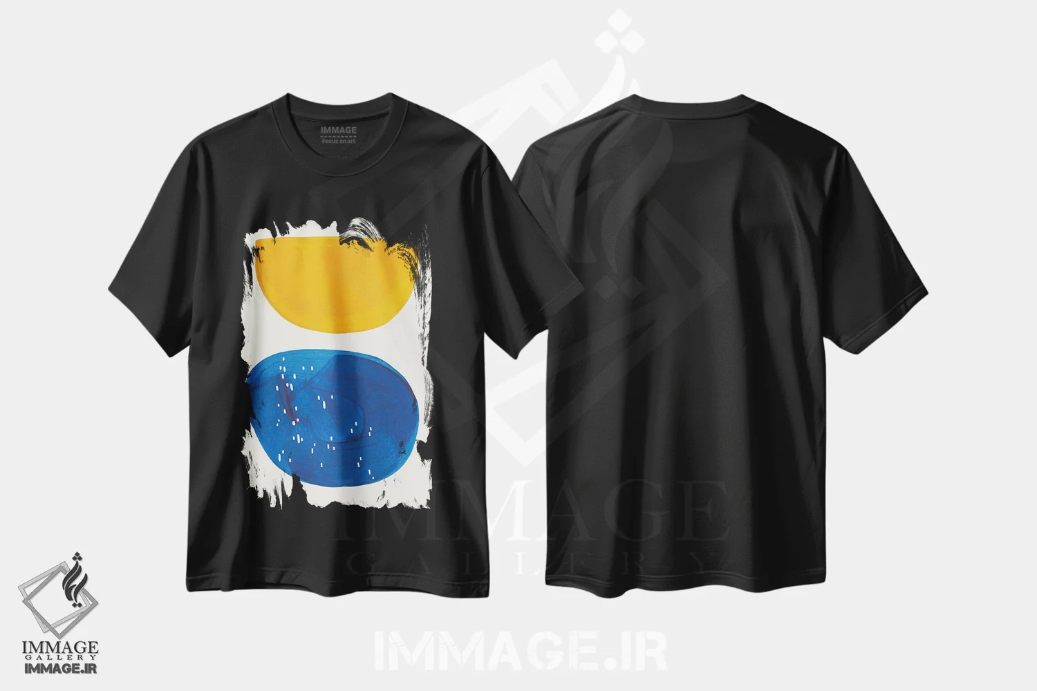 تیشرت مشکی طرح دار باران اقیانوسی اثر ان شیپ | فروشگاه ایماژ