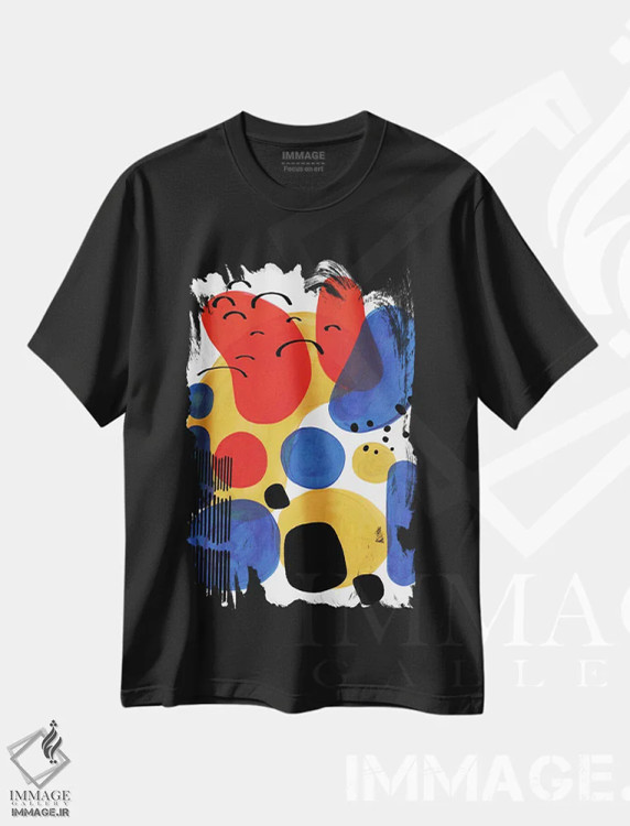 تیشرت مشکی طرح دار اولین روز مدرسه، آبستره اثر ان شیپ | فروشگاه ایماژ