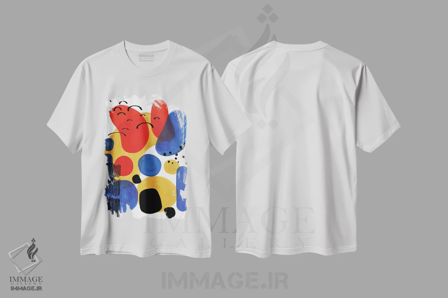 تیشرت سفید طرح دار اولین روز مدرسه، آبستره اثر ان شیپ | immage.ir