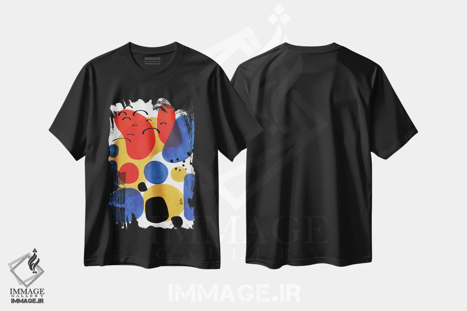 تیشرت مشکی طرح دار اولین روز مدرسه، آبستره اثر ان شیپ | فروشگاه ایماژ