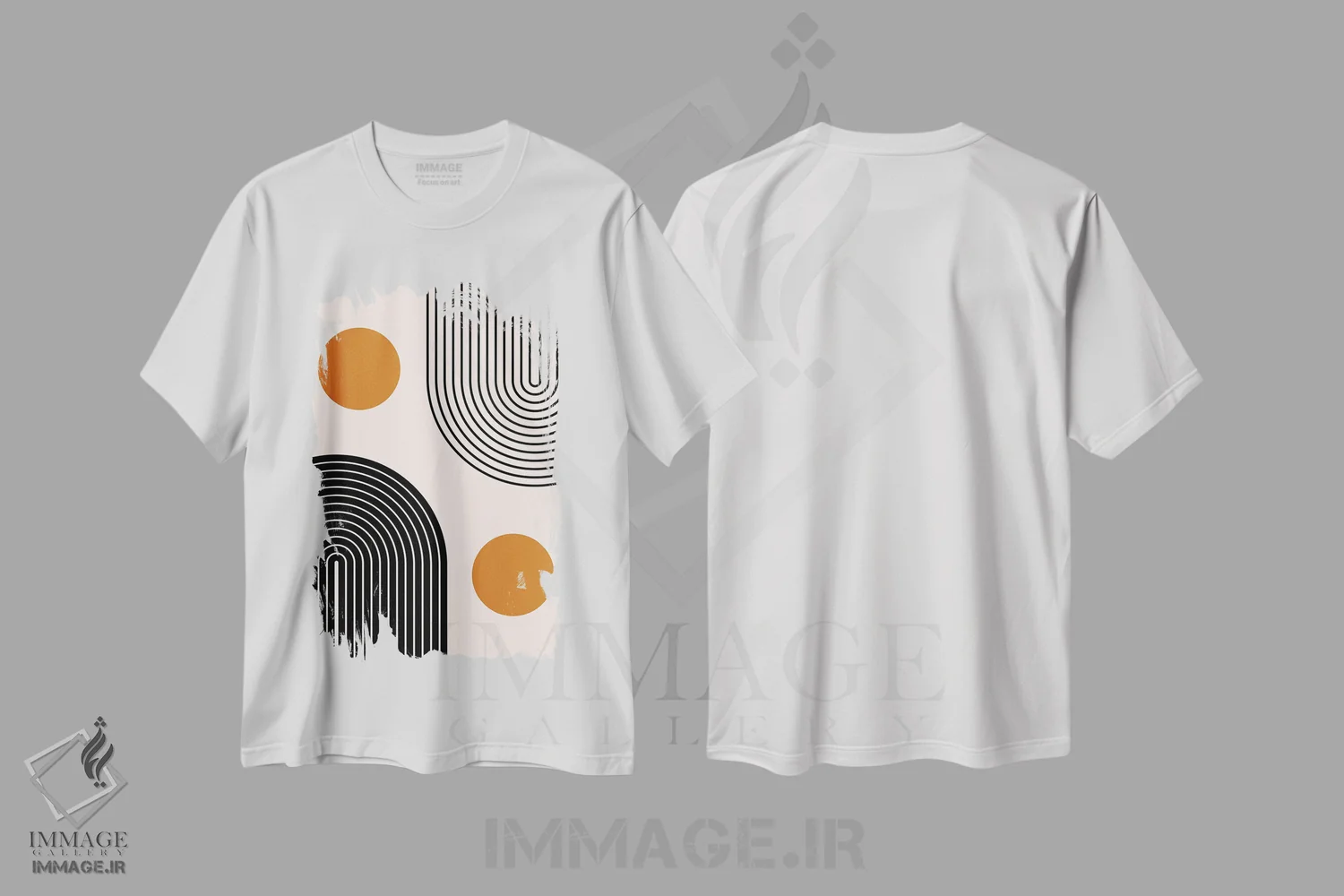 تیشرت سفید طرح دار خطوط تو در توی میانه قرن دوگانه اثر ان شیپ | immage.ir