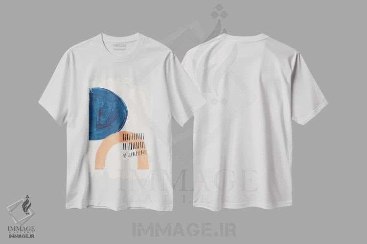 تیشرت سفید طرح دار ضربه بزن اثر ان شیپ | immage.ir