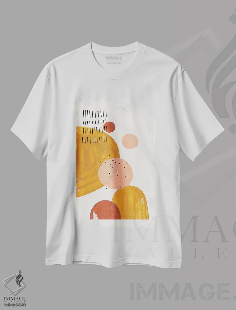 تیشرت سفید طرح دار کوه های زمینی اثر ان شیپ | فروشگاه ایماژ