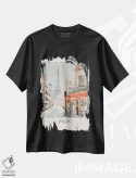 تیشرت مشکی طرح دار به پاریس خوش آمدید، مدیوم اثر اوگنیا اسمیرنوا | immage.ir