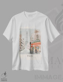 تیشرت سفید طرح دار به پاریس خوش آمدید، مدیوم اثر اوگنیا اسمیرنوا | فروشگاه ایماژ