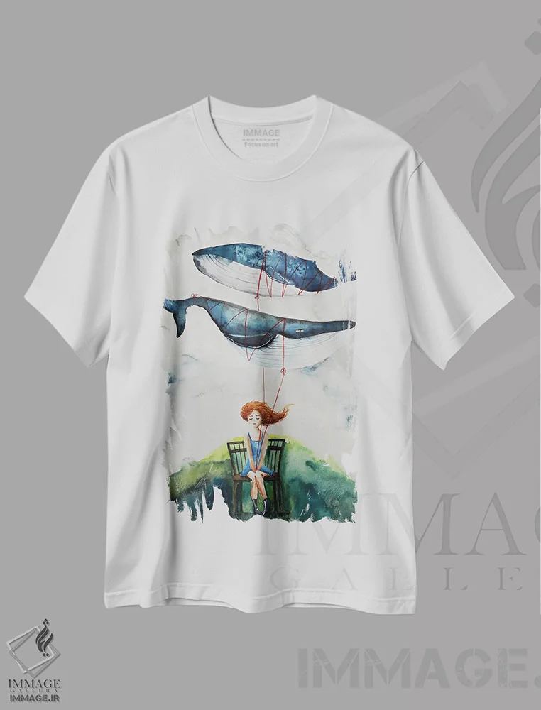 تیشرت سفید طرح دار در آغوش گرفتن، مدیوم اثر اوگنیا اسمیرنوا | فروشگاه ایماژ