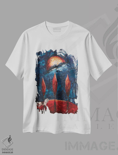 تیشرت سفید طرح دار خاطرات کودکی، مدیوم اثر اوگنیا اسمیرنوا | فروشگاه ایماژ