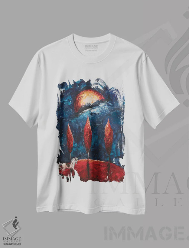 تیشرت سفید طرح دار خاطرات کودکی، مدیوم اثر اوگنیا اسمیرنوا | فروشگاه ایماژ