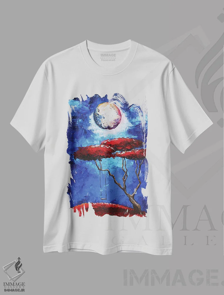 تیشرت سفید طرح دار تاب، مدیوم اثر اوگنیا اسمیرنوا | immage.ir