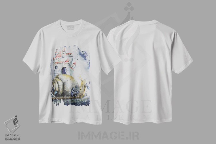تیشرت سفید طرح دار حلزون، مدیوم اثر اوگنیا اسمیرنوا | immage.ir