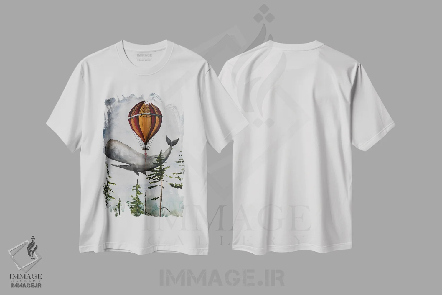 تیشرت سفید طرح دار نهنگ به سبک قدیمی، مدیوم اثر اوگنیا اسمیرنوا | immage.ir