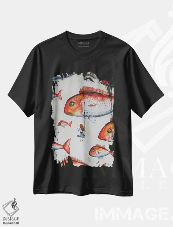 تیشرت مشکی طرح دار روی تاب، مدیوم اثر اوگنیا اسمیرنوا | immage.ir