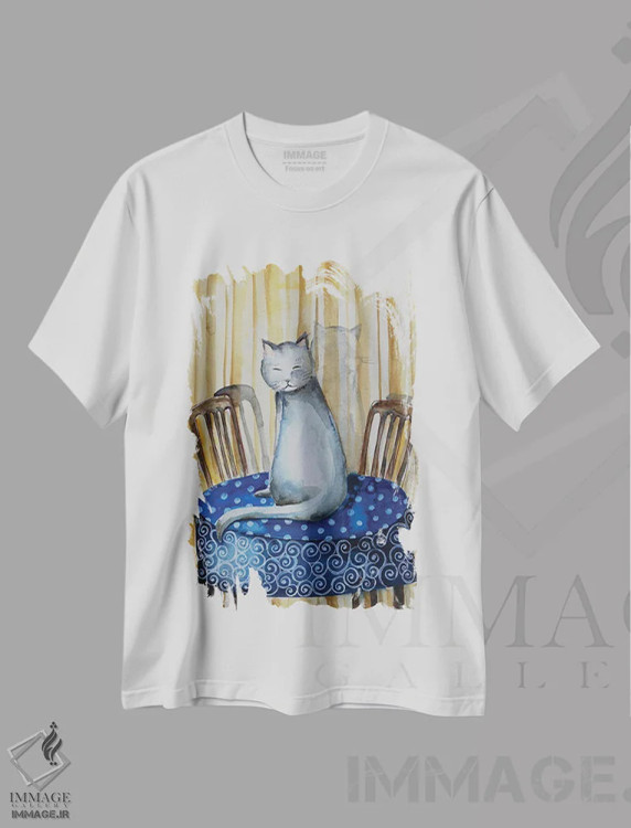تیشرت سفید طرح دار گربه، مدیوم اثر اوگنیا اسمیرنوا | فروشگاه ایماژ