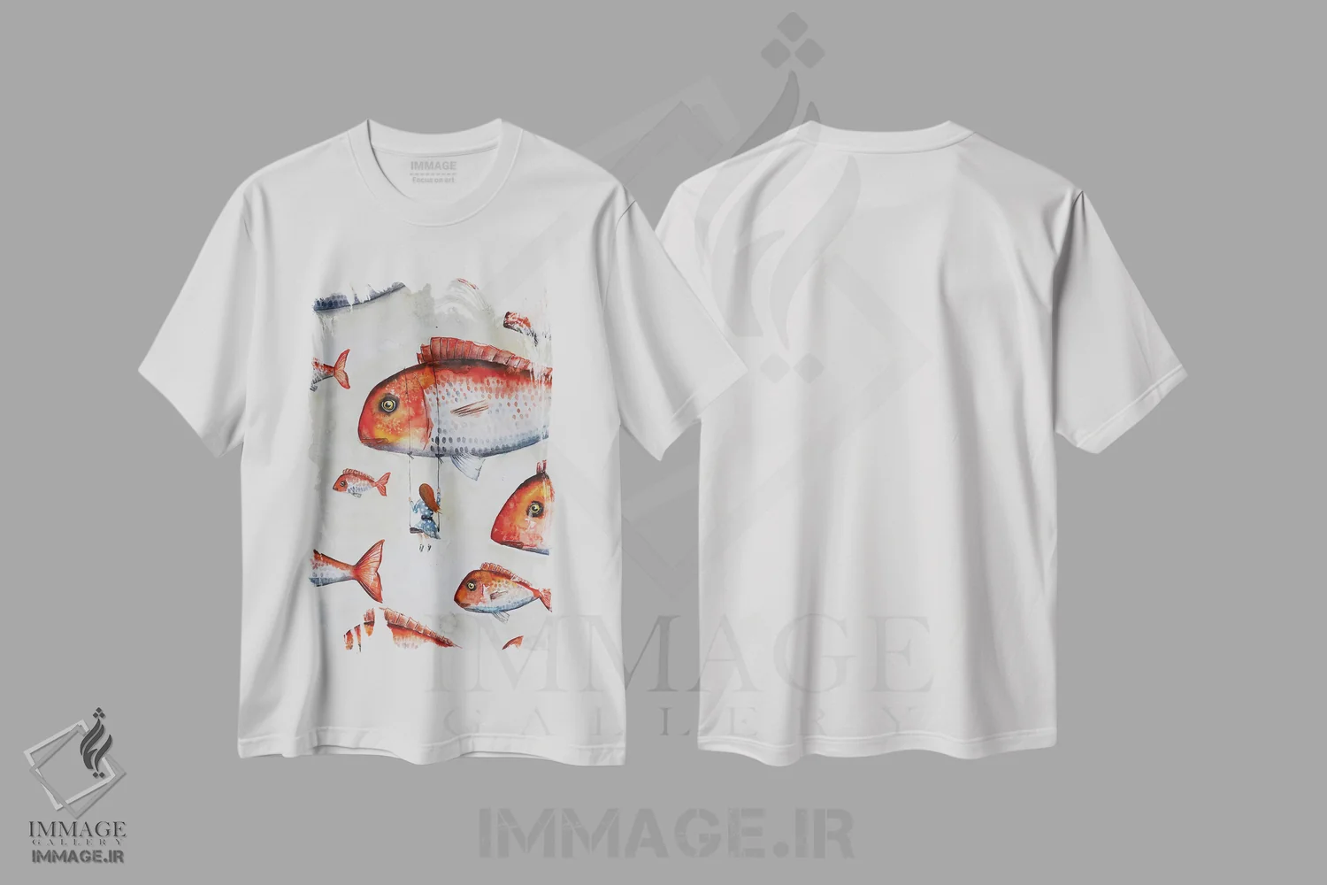 تیشرت سفید طرح دار روی تاب، مدیوم اثر اوگنیا اسمیرنوا | فروشگاه ایماژ