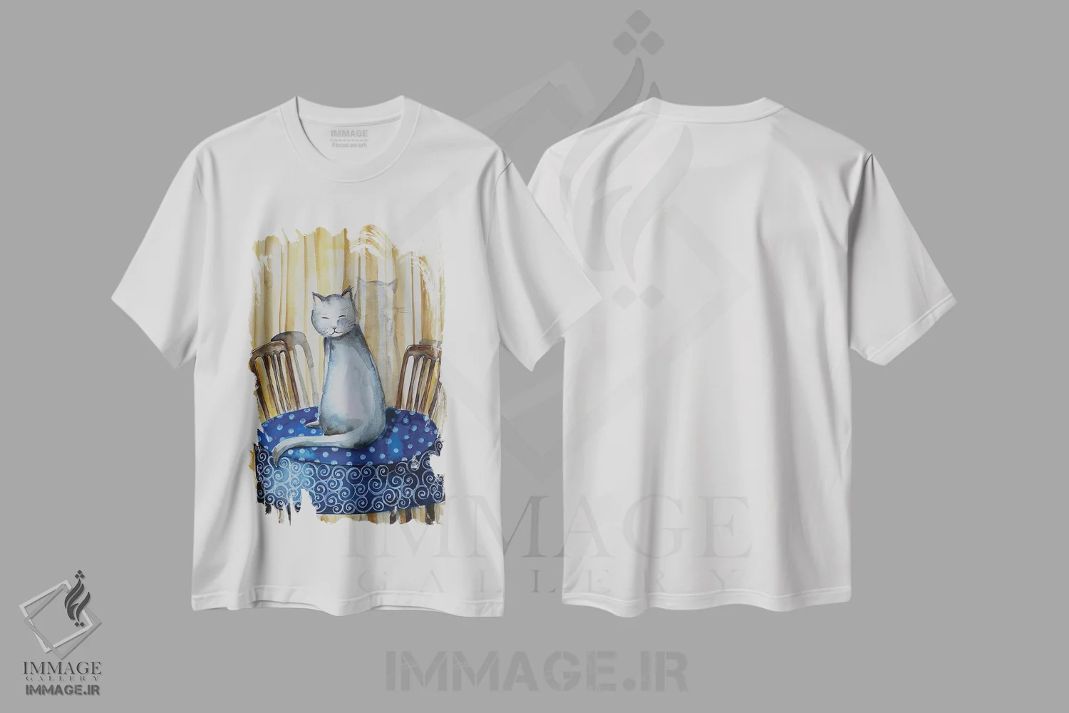 تیشرت سفید طرح دار گربه، مدیوم اثر اوگنیا اسمیرنوا | فروشگاه ایماژ