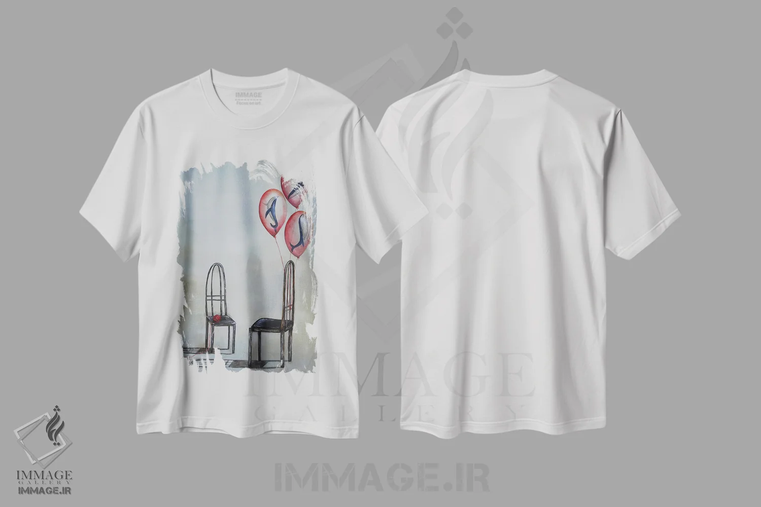 تیشرت سفید طرح دار گفت وگو، مدیوم اثر اوگنیا اسمیرنوا | فروشگاه ایماژ
