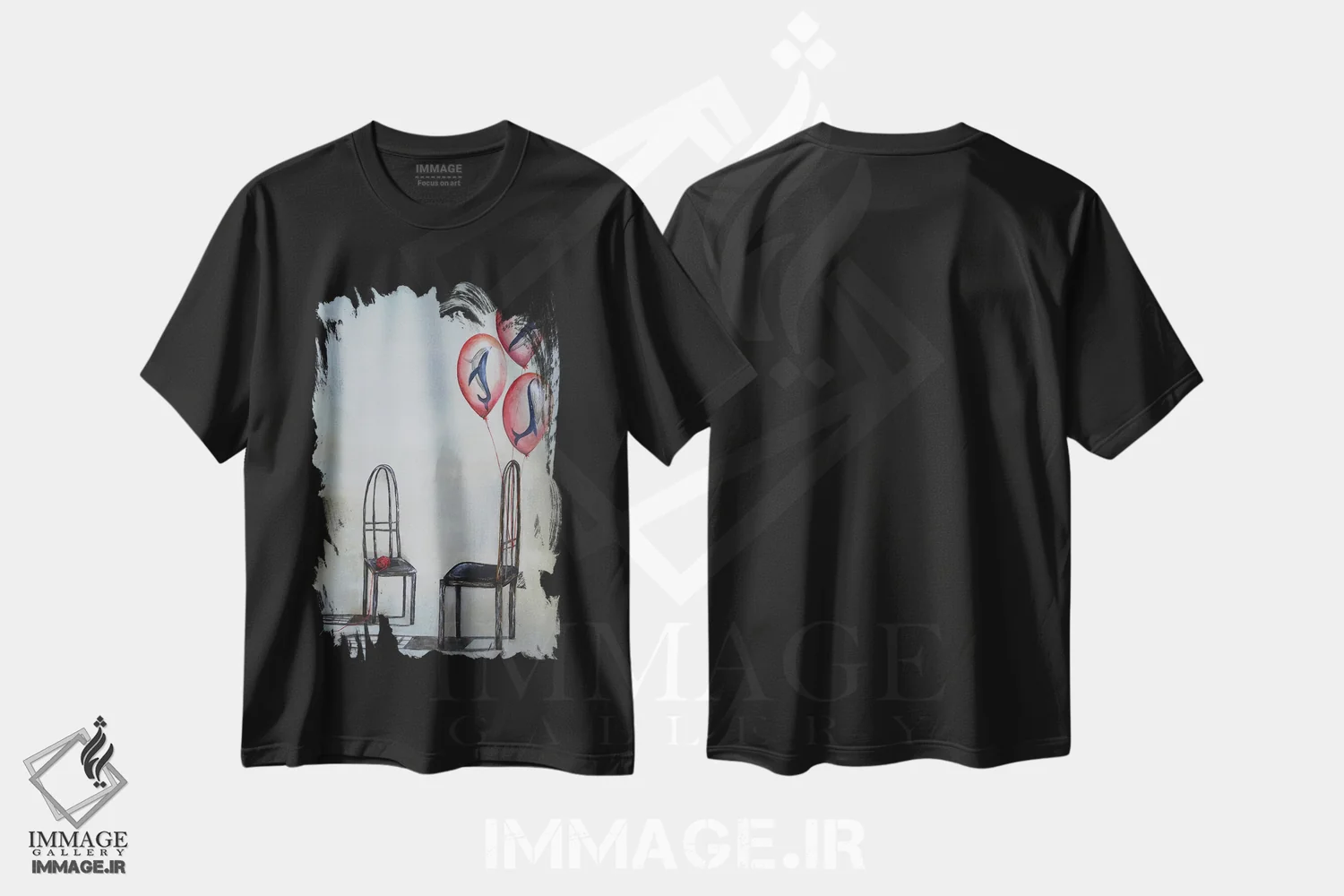 تیشرت مشکی طرح دار گفت وگو، مدیوم اثر اوگنیا اسمیرنوا | immage.ir