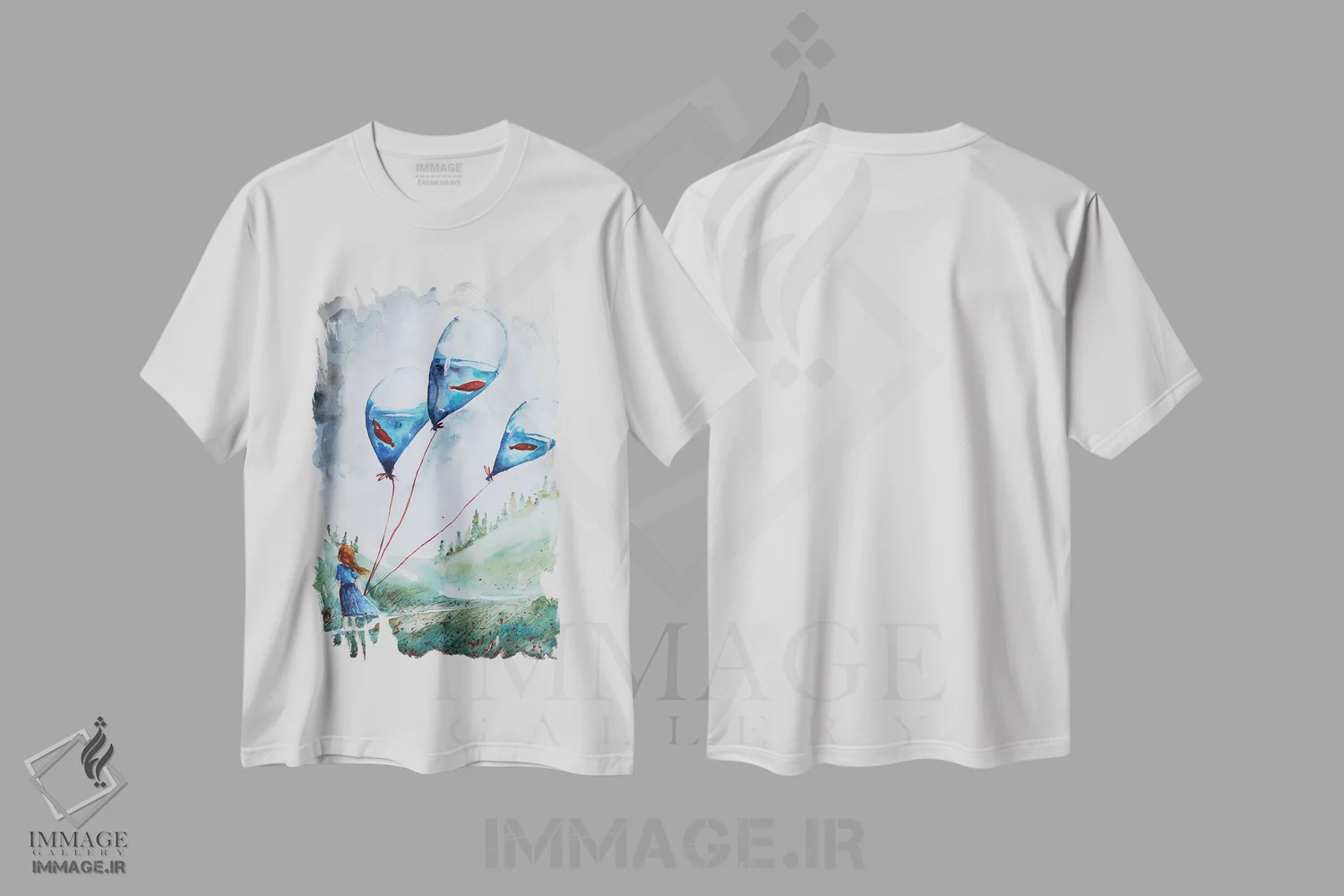 تیشرت سفید طرح دار روز بادخیز، مدیوم اثر اوگنیا اسمیرنوا | immage.ir