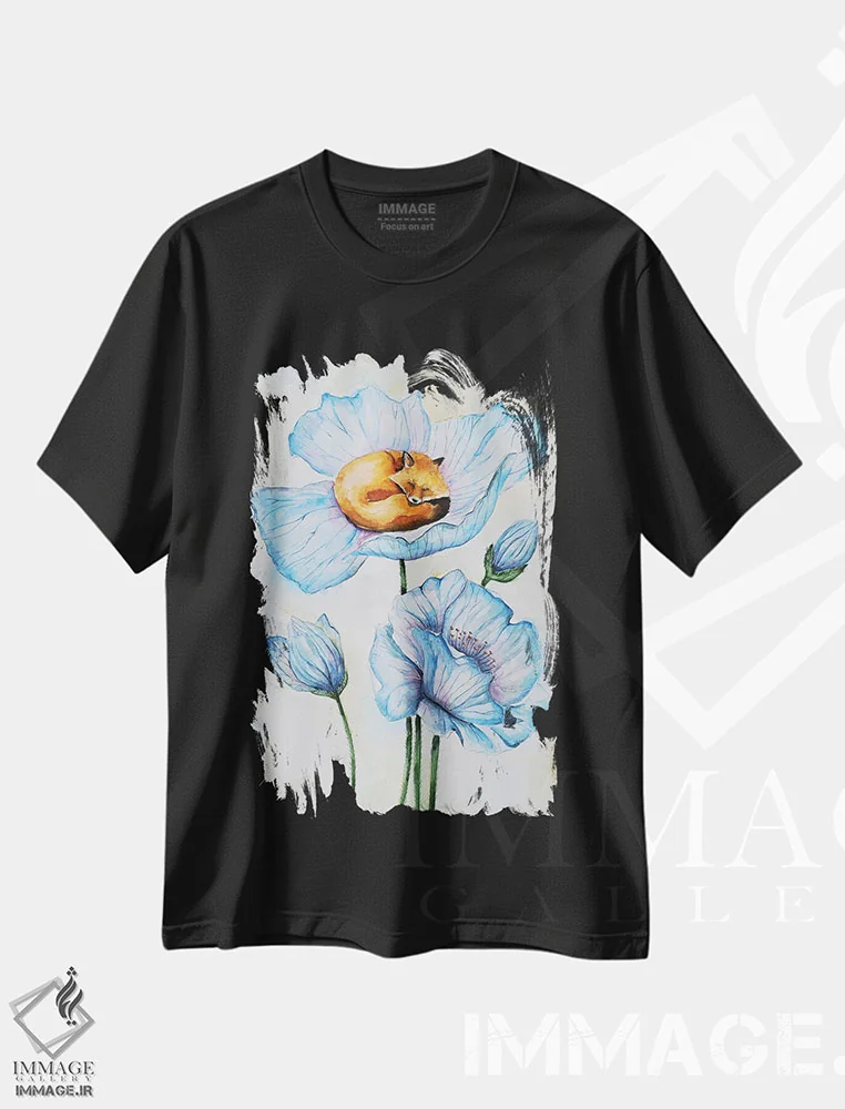 تیشرت مشکی طرح دار سکوت، مدیوم اثر اوگنیا اسمیرنوا | فروشگاه ایماژ