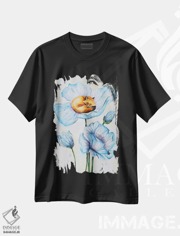 تیشرت مشکی طرح دار سکوت، مدیوم اثر اوگنیا اسمیرنوا | فروشگاه ایماژ