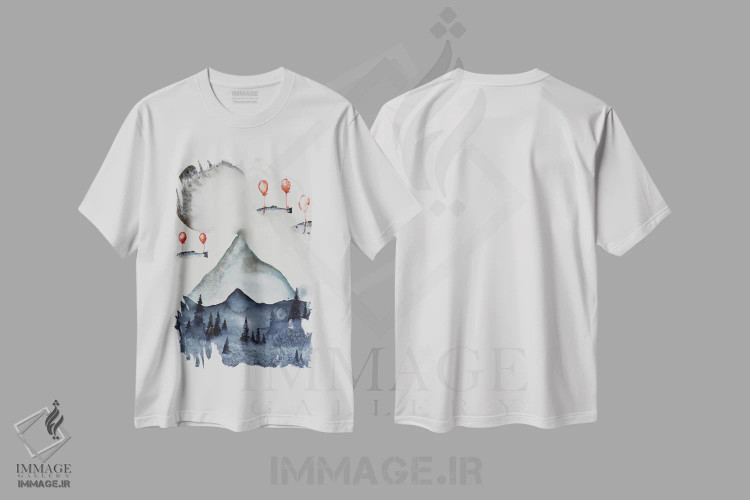 تیشرت سفید طرح دار کوه، مدیوم اثر اوگنیا اسمیرنوا | immage.ir