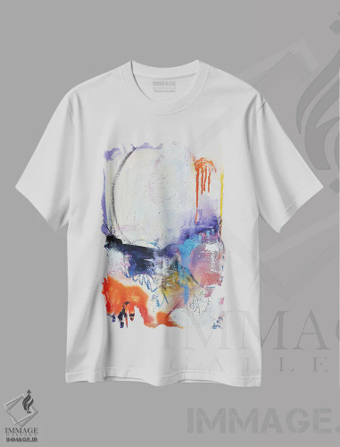 تیشرت سفید طرح دار رنگ های خوشبختی اثر اوگنیا اسمیرنوا | فروشگاه ایماژ