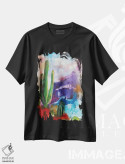 تیشرت مشکی طرح دار تگزاس انتزاعی ۴، آبستره اثر اوگنیا اسمیرنوا | فروشگاه ایماژ