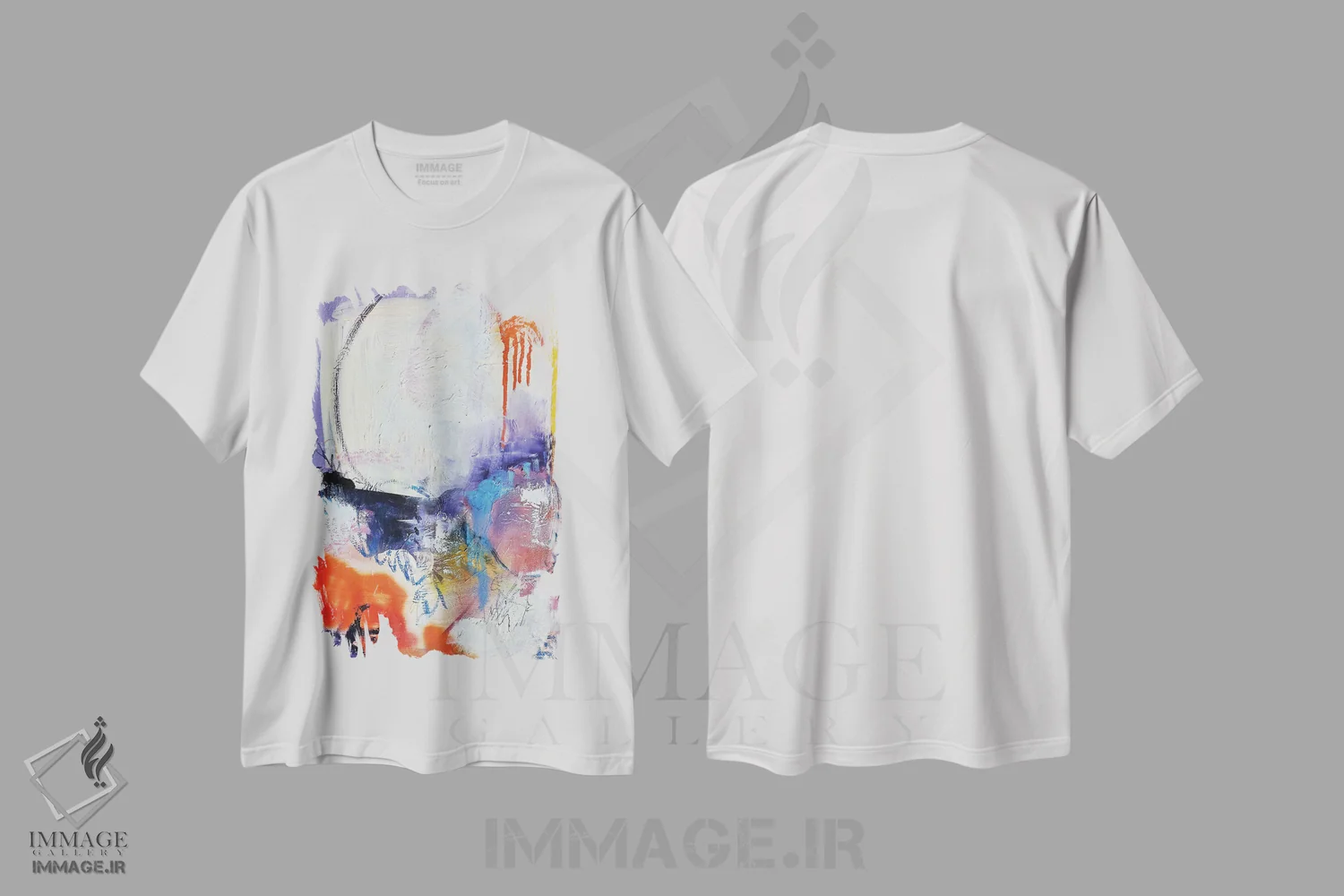 تیشرت سفید طرح دار رنگ های خوشبختی اثر اوگنیا اسمیرنوا | فروشگاه ایماژ