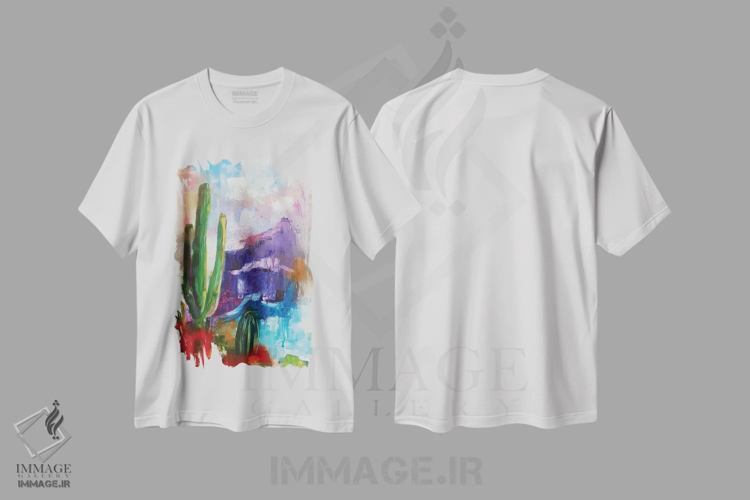 تیشرت سفید طرح دار تگزاس انتزاعی ۴، آبستره اثر اوگنیا اسمیرنوا | immage.ir