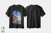 تیشرت مشکی طرح دار خرس با ماه، تزئینی اثر اوگنیا اسمیرنوا | immage.ir