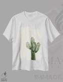 تیشرت سفید طرح دار هنر کاکتوس، تزئینی اثر اوگنیا اسمیرنوا | فروشگاه ایماژ