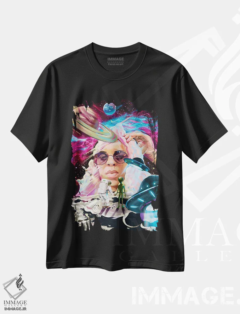 تیشرت مشکی طرح دار برتری، هنر آمریکایی آفریقایی تبار اثر ابن نواکپانی | immage.ir