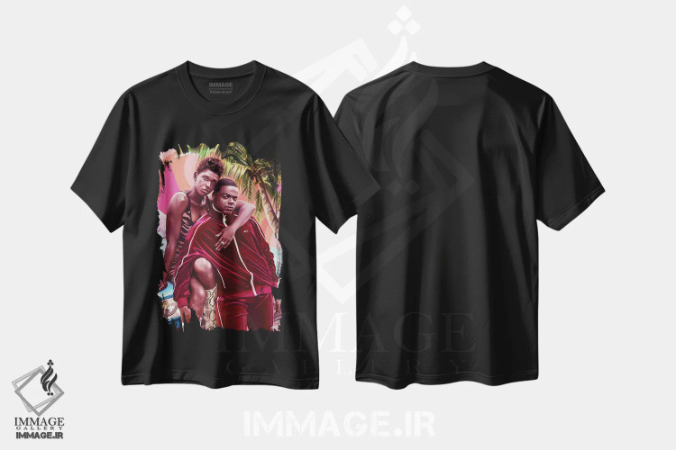 تیشرت مشکی طرح دار ملکه و اسلیم، هنر آمریکایی آفریقایی تبار اثر ابن نواکپانی | immage.ir