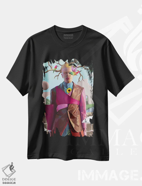 تیشرت مشکی طرح دار شور و سرخوشی، هنر آمریکایی آفریقایی تبار اثر ابن نواکپانی | immage.ir