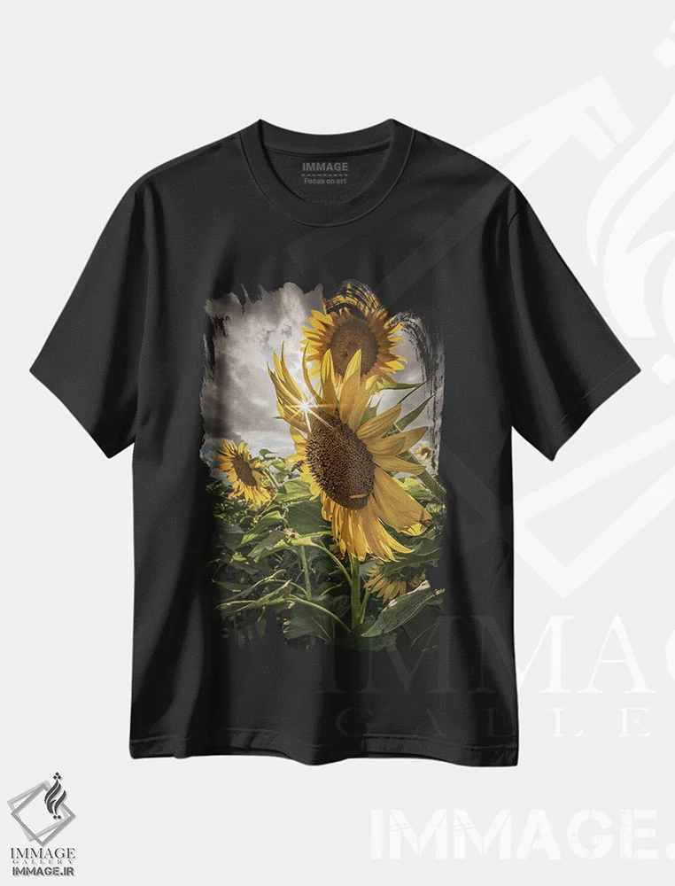 تیشرت مشکی طرح دار جیراصولی، مدیوم اثر انزو رومانو | فروشگاه ایماژ