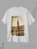 تیشرت سفید طرح دار ونیز، مدیوم اثر انزو رومانو | فروشگاه ایماژ