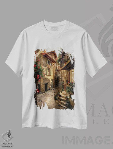 تیشرت سفید طرح دار ترموزینه، مدیوم اثر انزو رومانو | فروشگاه ایماژ