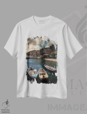 تیشرت سفید طرح دار نمای پانورامای پورتو وِنِره، مدیوم اثر انزو رومانو | immage.ir
