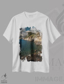 تیشرت سفید طرح دار صخره های پورتو وِنِره، مدیوم اثر انزو رومانو | immage.ir