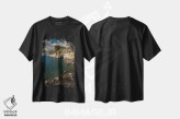 تیشرت مشکی طرح دار صخره های پورتو وِنِره، مدیوم اثر انزو رومانو | فروشگاه ایماژ