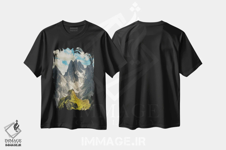 تیشرت مشکی طرح دار کادینی دی میزورین، مدیوم اثر انزو رومانو | فروشگاه ایماژ
