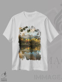 تیشرت سفید طرح دار دریاچه ولسپرگ، مدیوم اثر انزو رومانو | فروشگاه ایماژ