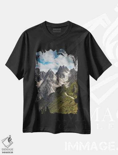 تیشرت مشکی طرح دار کادینی دی میزورینا، مدیوم اثر انزو رومانو | فروشگاه ایماژ