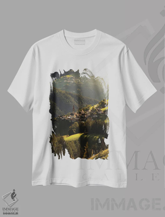 تیشرت سفید طرح دار ماریبه، مدیوم اثر انزو رومانو | فروشگاه ایماژ