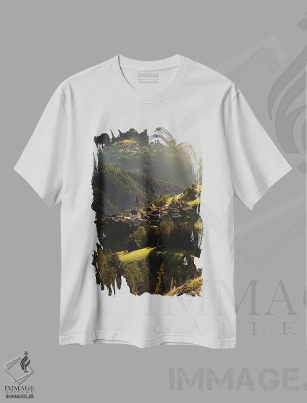 تیشرت سفید طرح دار ماریبه، مدیوم اثر انزو رومانو | فروشگاه ایماژ