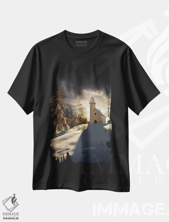 تیشرت مشکی طرح دار گردنه گاردنا، مدیوم اثر انزو رومانو | immage.ir