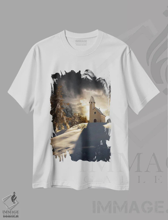 تیشرت سفید طرح دار گردنه گاردنا، مدیوم اثر انزو رومانو | فروشگاه ایماژ